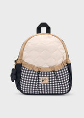 Mochila Guardería Acolchada Cuadros Negro Mayoral